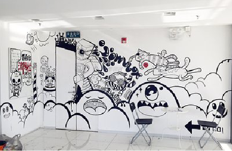 寻甸手绘墙并非传统涂鸦。